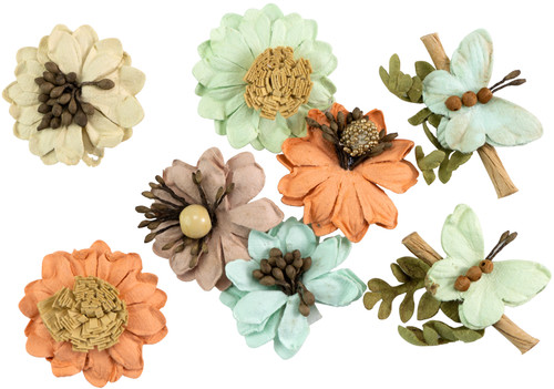 3 Pack - Little Birdie Arcadia Paper Flowers 8/Pkg-Woodland Stories - ARCADIA-79581