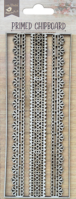 3 Pack - Little Birdie Laser Cut Primed Chipboard 1/Pkg-Ethnic Borders - 1PCBD499-82984 - 8903236652772