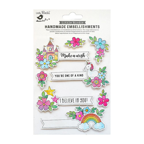 6 Pack Little Birdie Wishes Collection Embellishment 8/Pkg-Floral CR77624 - 8903236596977