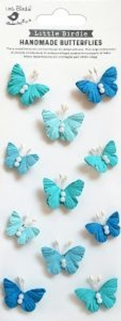6 Pack Little Birdie Pearl Butterflies 11/Pkg-Aqua Medley CR79465 - 8903236615760