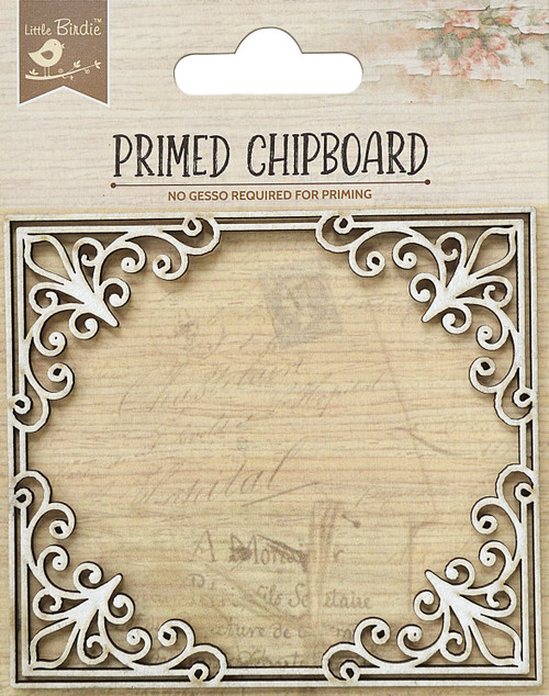 6 Pack - Little Birdie Laser Cut Primed Chipboard 1/Pkg-Curly Fleur-De-Lis - 1PCBD299-82875 - 8903236651683
