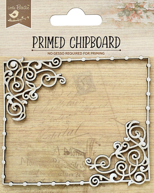 6 Pack - Little Birdie Laser Cut Primed Chipboard 1/Pkg-Filigree Swirls - 1PCBD299-82877 - 8903236651706