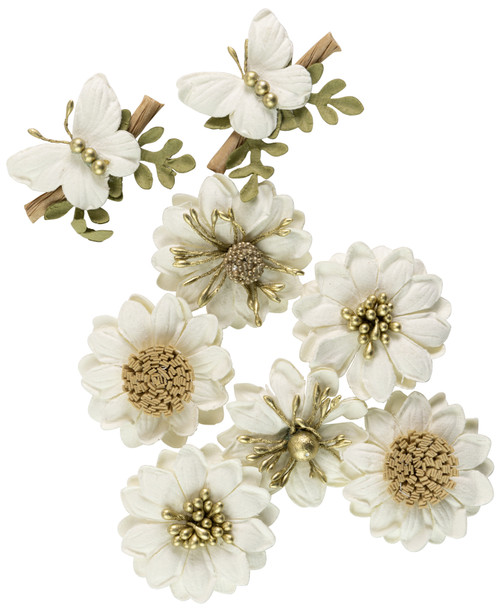 3 Pack - Little Birdie Arcadia Paper Flowers 8/Pkg-Amor Mio - ARCADIA-79577