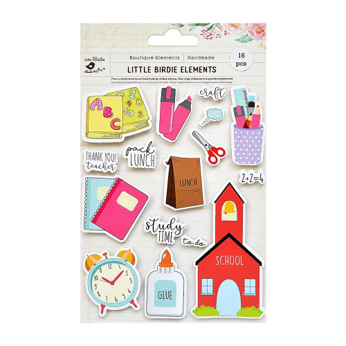 6 Pack Little Birdie Sticker Embellishment 16/Pkg-Thank You Teacher CR71999 - 8903236539882
