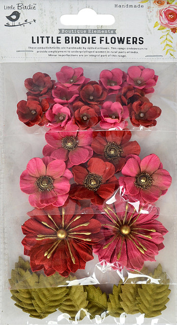 3 Pack - Little Birdie Renae Paper Flower 27/Pkg-Candy Mix - RENAE1-70078 - 8903236519235