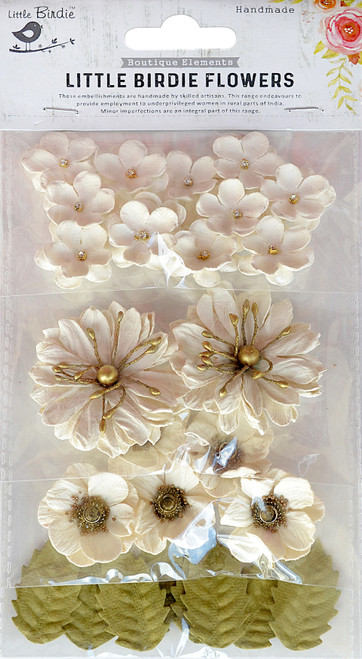 3 Pack Little Birdie Renae Paper Flower 27/Pkg-Moon Light RENAE1-70075 - 8903236519204