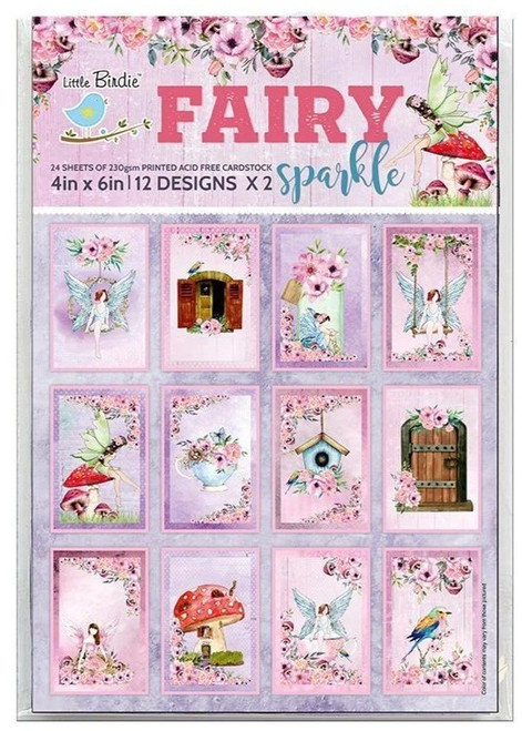 6 Pack Little Birdie Journaling Cards 4"X6" 24/Pkg-Fairy Sparkle CR79486 - 8903236615975