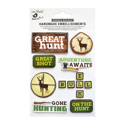 6 Pack - Little Birdie Hunting Adventure Sticker 13/Pkg-Hunting Adventure - CR77637 - 8903236597103