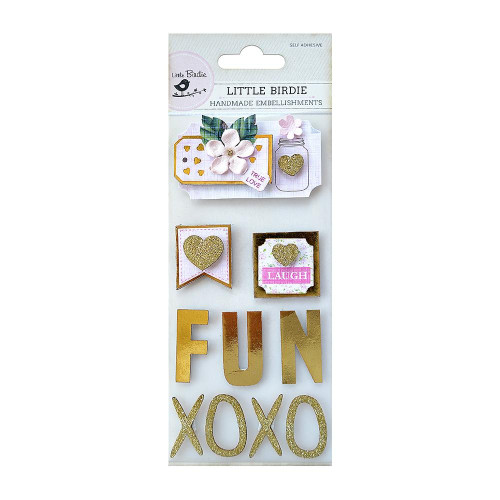 6 Pack Little Birdie Foil and Glitter Sticker Embellishment 10/Pkg-Foil and Glitter Fun CR66475 - 8903236483192