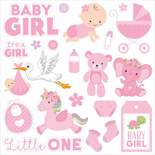 3 Pack Little Birdie Little Miracle Cardstock Pack 6"X6" 24/Pkg-Baby Girl CR85667