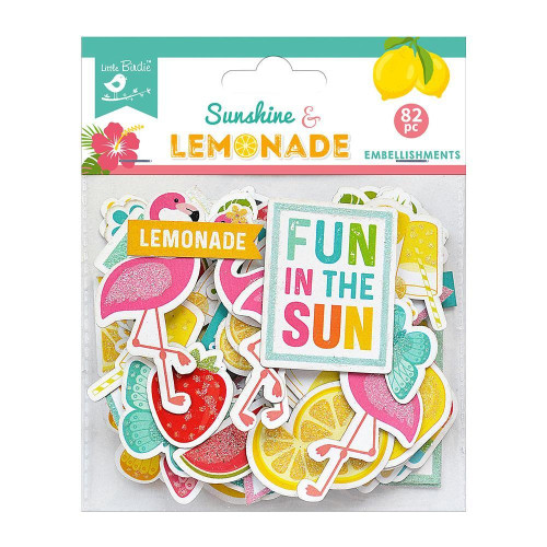 6 Pack Little Birdie Ephemera Embellishment 82/Pkg-Sunshine & Lemonade CR79496 - 8903236616071