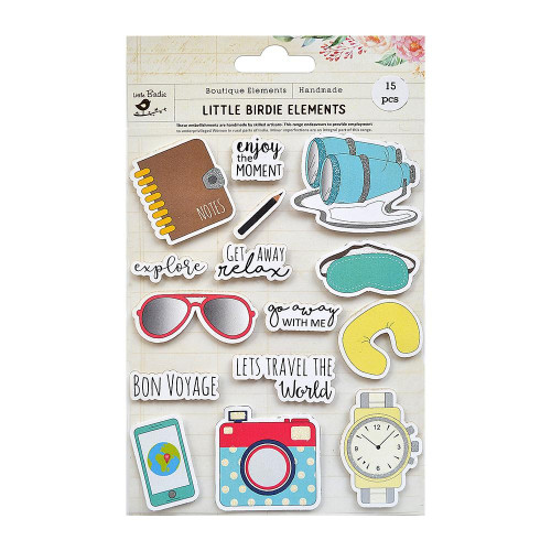 6 Pack Little Birdie Lets Travel the World Sticker 15/Pkg-Lets Travel the World CR72002 - 8903236539912