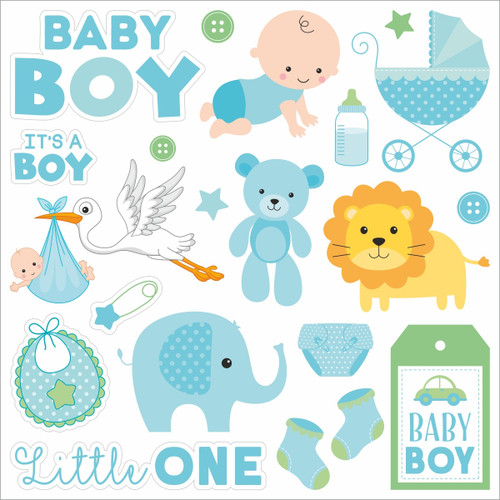 3 Pack Little Birdie Little Miracle Cardstock Pack 6"X6" 24/Pkg-Baby Boy CR85664