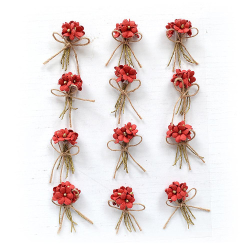3 Pack - Little Birdie Paper Bouquet 12/Pkg-Love and Roses - BOUQT12-82759
