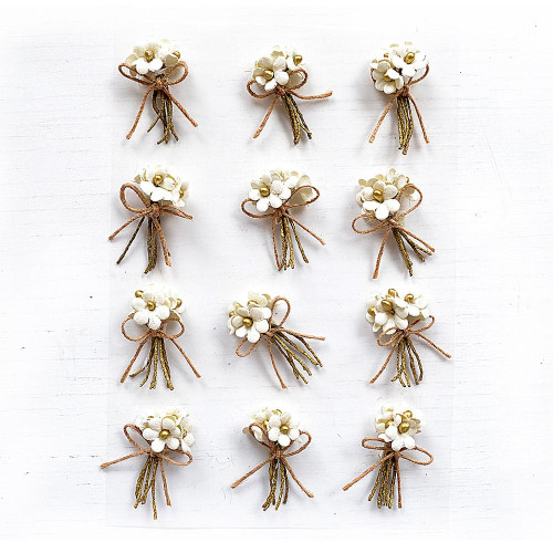 3 Pack - Little Birdie Paper Bouquet 12/Pkg-Shabby Chic - BOUQT12-82764