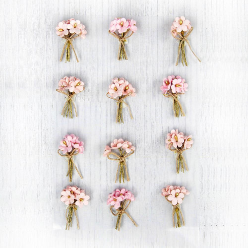 3 Pack - Little Birdie Paper Bouquet 12/Pkg-Pearl Pink - BOUQT12-69308
