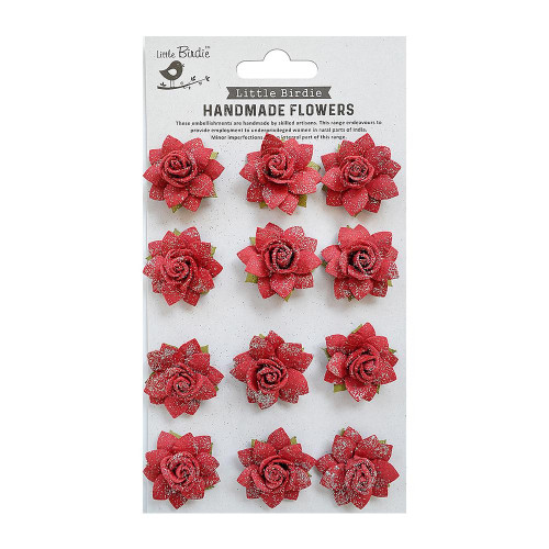 3 Pack Little Birdie Marisa Paper Flowers 12/Pkg-Love and Roses MARISA-83123 - 8903236654165