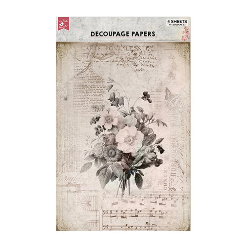 6 Pack Little Birdie Decoupage Paper A4 4/Pkg-Melody Blooms DECOUA4-73473 - 8903236554656