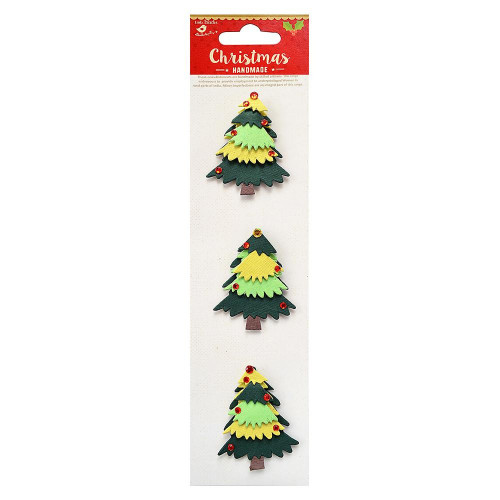 6 Pack Little Birdie Christmas 3D Embellishment 3/Pkg-Holiday Tree CR73247 - 8903236552393