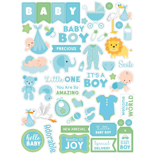 6 Pack - Little Birdie Little Miracle Ephemera 86/Pkg-Baby Boy - CR85663 - 8903236674804
