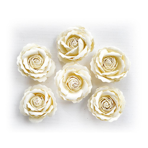 3 Pack - Little Birdie Ellis Paper Flowers 6/Pkg-Shabby Chic - ELLIS-82931
