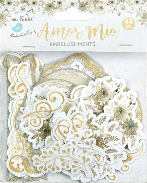 6 Pack Little Birdie Ephemera Embellishment 44/Pkg-Amor Mio 5A0020L8-79493 - 8903236616040