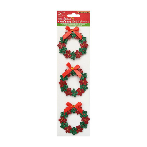6 Pack Little Birdie Christmas Wreath 3/Pkg-Wreath CHMSWRT-73243 - 8903236552355