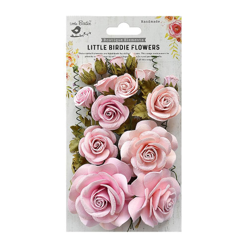 3 Pack - Little Birdie Rosalind Paper Flowers 21/Pkg-Pearl Pink - ROSALIND-69297 - 8903236511413