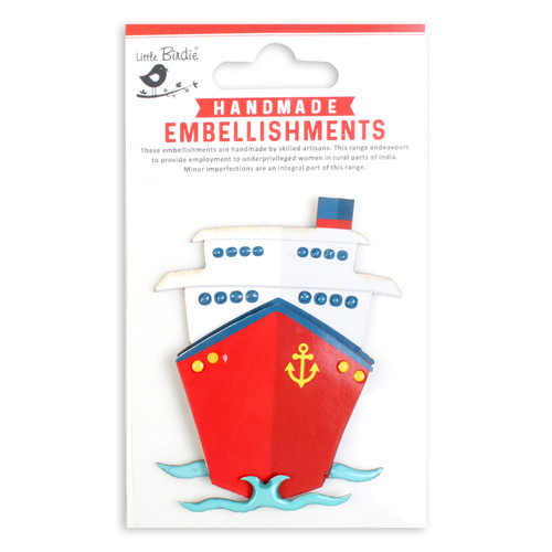 6 Pack - Little Birdie Resin Embellishments 1/Pkg-Cruise Ship - CR95645 - 8903236780987