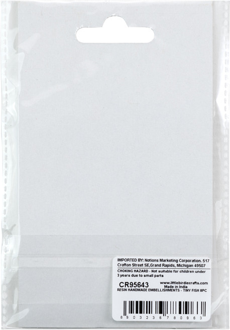 6 Pack - Little Birdie Resin Embellishments 8/Pkg-Tiny Fish - CR95643