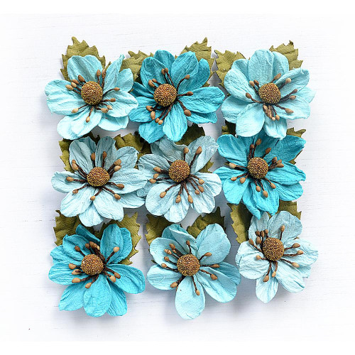 3 Pack - Little Birdie Wendy Paper Flowers 9/Pkg-Song Of The Sea - 5A0029LC-82792