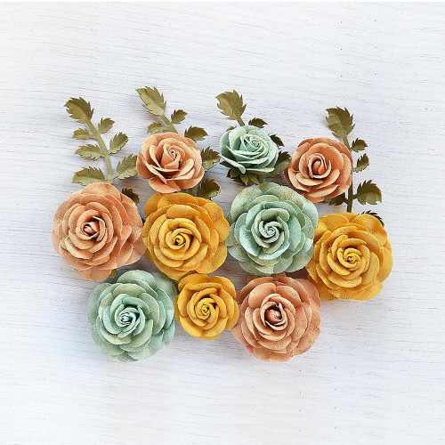 3 Pack - Little Birdie Whitney Paper Flowers 14/Pkg-Sunshine And Lemonade - CR79759