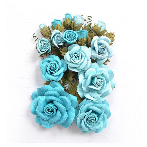 3 Pack - Little Birdie Rosalind Paper Flowers 21/Pkg-Song Of The Sea - ROSALIND-82823