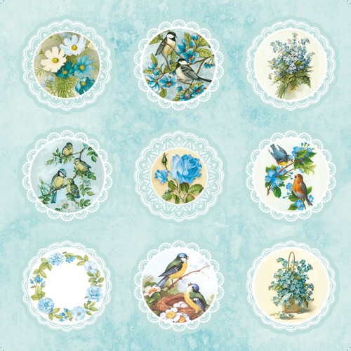 2 Pack - Little Birdie Cardstock 12"X12" 12/Pkg-Aqua Medley - CR79506
