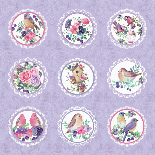 3 Pack - Little Birdie Cardstock Pack 12"X12" 12/Pkg-Birds And Berries - CR83886 3 Pack - Little Birdie Cardstock Pack 12"X12" 12/Pkg-Birds And Berries - CR83886