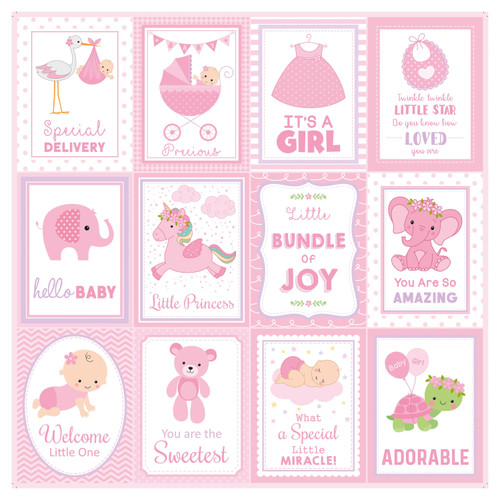 3 Pack - Little Birdie Little Miracle Cardstock Pack 12"X12" 12/Pkg-Baby Girl - CR85668 3 Pack - Little Birdie Little Miracle Cardstock Pack 12"X12" 12/Pkg-Baby Girl - CR85668