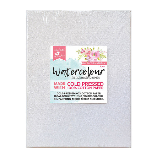 3 Pack - Little Birdie Watercolor Art Panel 6"X8" 2/Pkg-6"X8" - CR73387 - 8903236553796