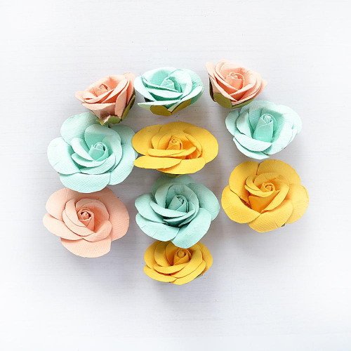 3 Pack Little Birdie Joanna Paper Flowers 10/Pkg-Pastel Palette JOANNA-79339