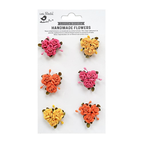 3 Pack Little Birdie Francisca Paper Flowers 6/Pkg-Boho Vibes FRANCISC-82808 - 8903236650716