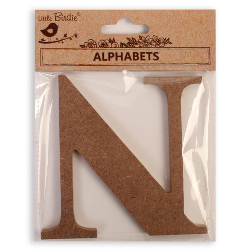 6 Pack - Little Birdie MDF Alphabets Upper Case 4" 1/Pkg-N - CR88161 - 8903236706130