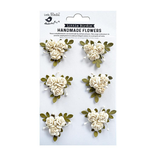 3 Pack Little Birdie Francisca Paper Flowers 6/Pkg-Shabby Chic FRANCISC-82812 - 8903236650754