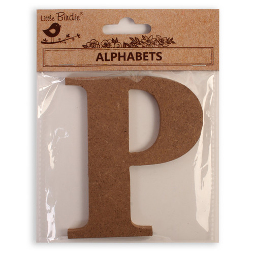 6 Pack - Little Birdie MDF Alphabets Upper Case 4" 1/Pkg-P - CR88163 - 8903236706154