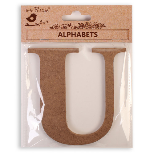 6 Pack - Little Birdie MDF Alphabets Upper Case 4" 1/Pkg-U - CR88168 - 8903236706208