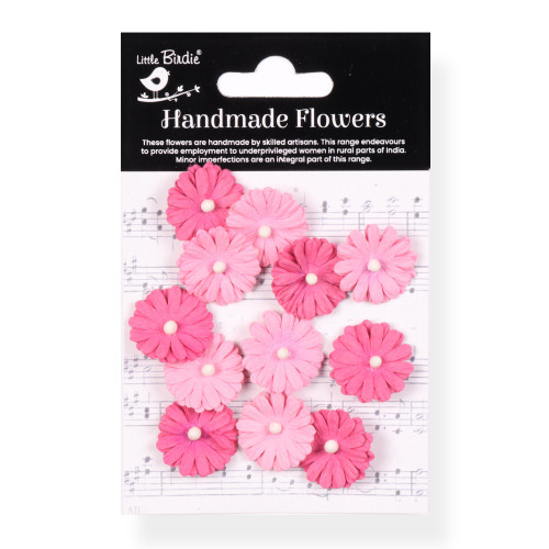 6 Pack - Little Birdie Larisa Paper Flowers 12/Pkg-Precious Pink - CR94194 - 8903236766479