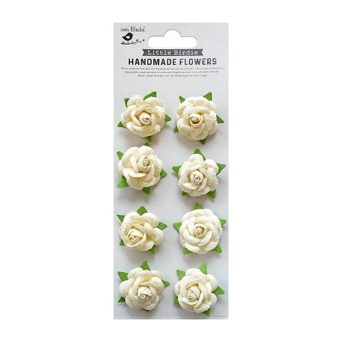 3 Pack Little Birdie Angel Rose Paper Flowers 8/Pkg-Amor Mio ANGEL-79470 - 8903236615814