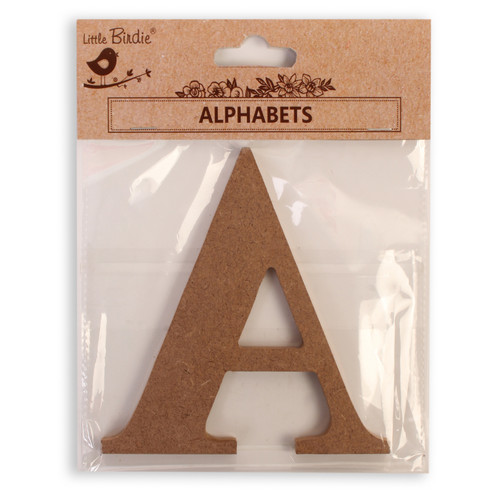 6 Pack - Little Birdie MDF Alphabets Upper Case 4" 1/Pkg-A - CR88148 - 8903236706000