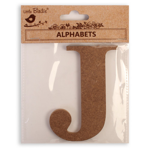 6 Pack Little Birdie MDF Alphabets Upper Case 4" 1/Pkg-J CR88157 - 8903236706093