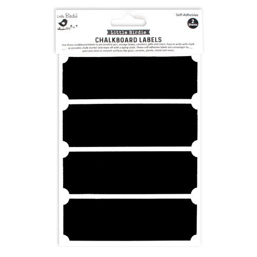 6 Pack Little Birdie Chalkboard Labels Sticker Sheet-Classic CR95662 - 8903236781151