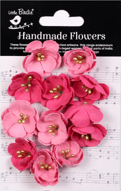 6 Pack - Little Birdie Embossed Daisies Paper Flowers 12/Pkg-Precious Pink - CR94315 - 8903236767681