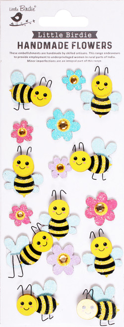 6 Pack - Little Birdie 3D Sticker Embellishment 16/Pkg-Bee Buzz - CR93060 - 8903236755138